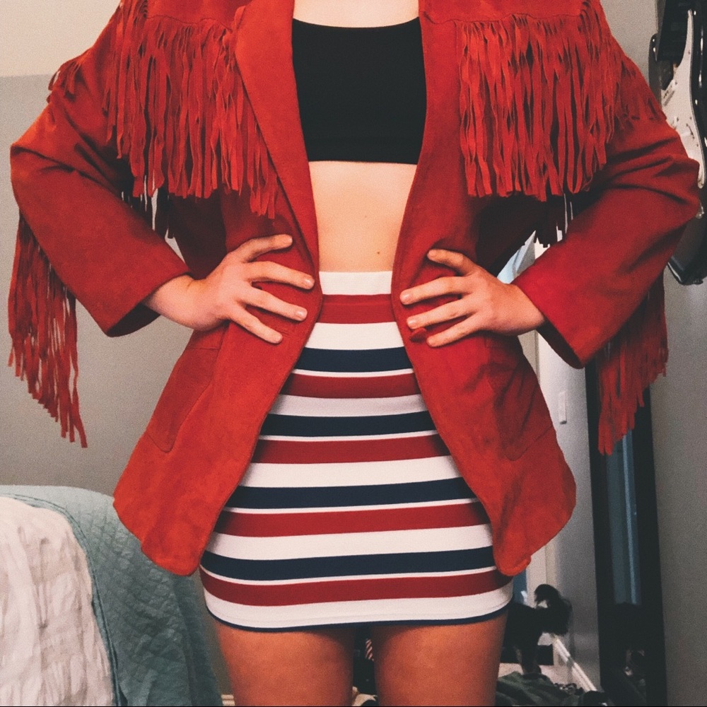 Vintage 80’s Red Fringe Jacket
